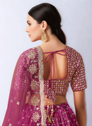 Ready-to-Wear Purple Georgette Heavy Sequin Lehenga Choli