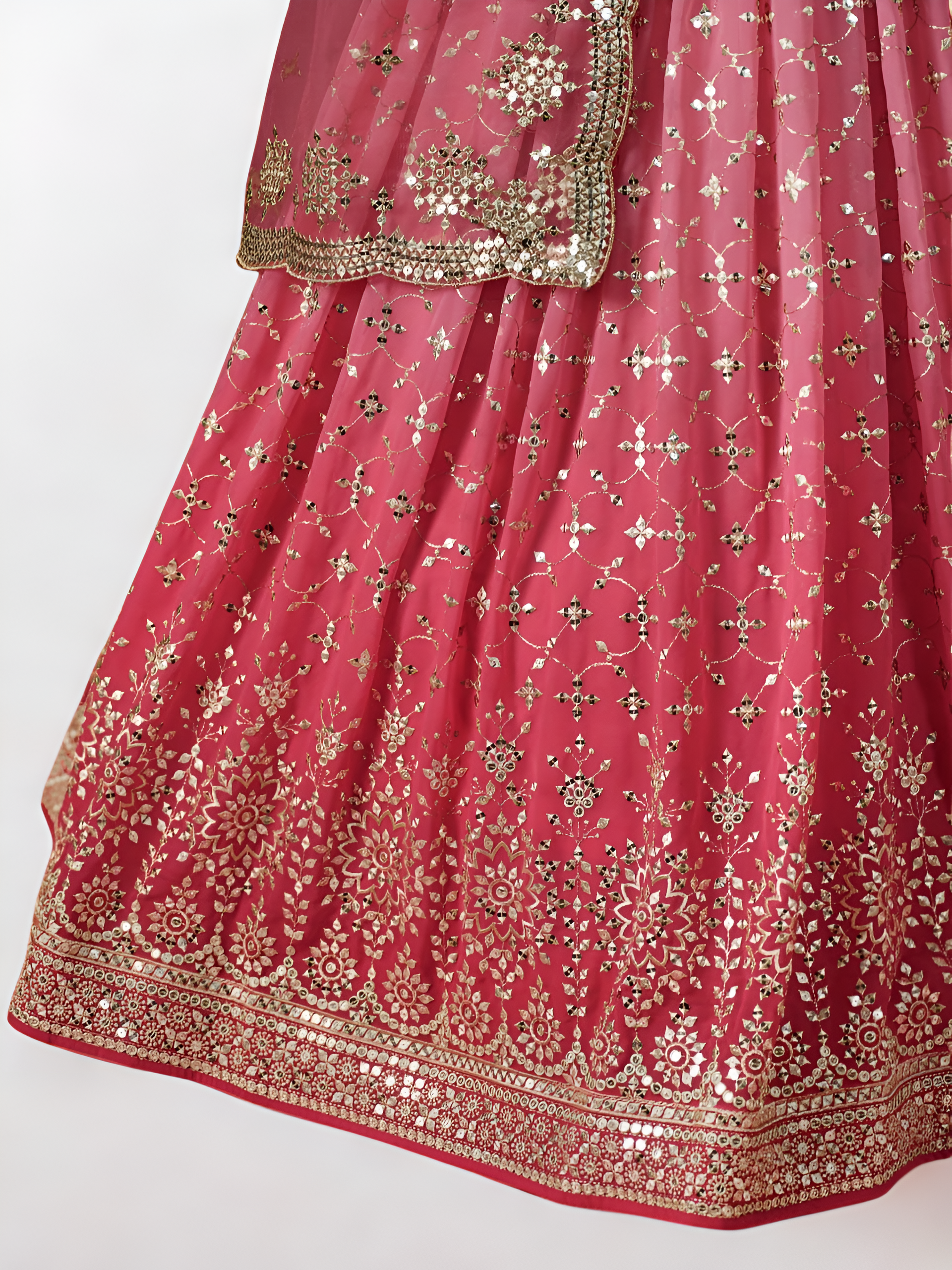 Ready-to-Wear Pink Georgette & Sequin Lehenga Choli