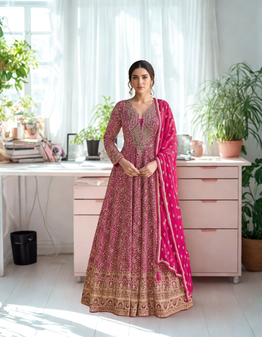 The Maharani Show-Stopper Anarkali Gown with Full Embellishment