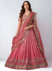 Ready-to-Wear Pink Georgette & Sequin Lehenga Choli