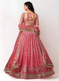 Ready-to-Wear Pink Georgette & Sequin Lehenga Choli