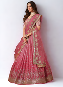 Ready-to-Wear Pink Georgette & Sequin Lehenga Choli