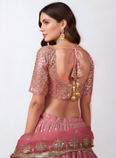 Ready-to-Wear Pink Georgette & Sequin Lehenga Choli