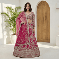 The 'Aria' Deep Wine Butterfly Net Lehenga — Fully Stitched