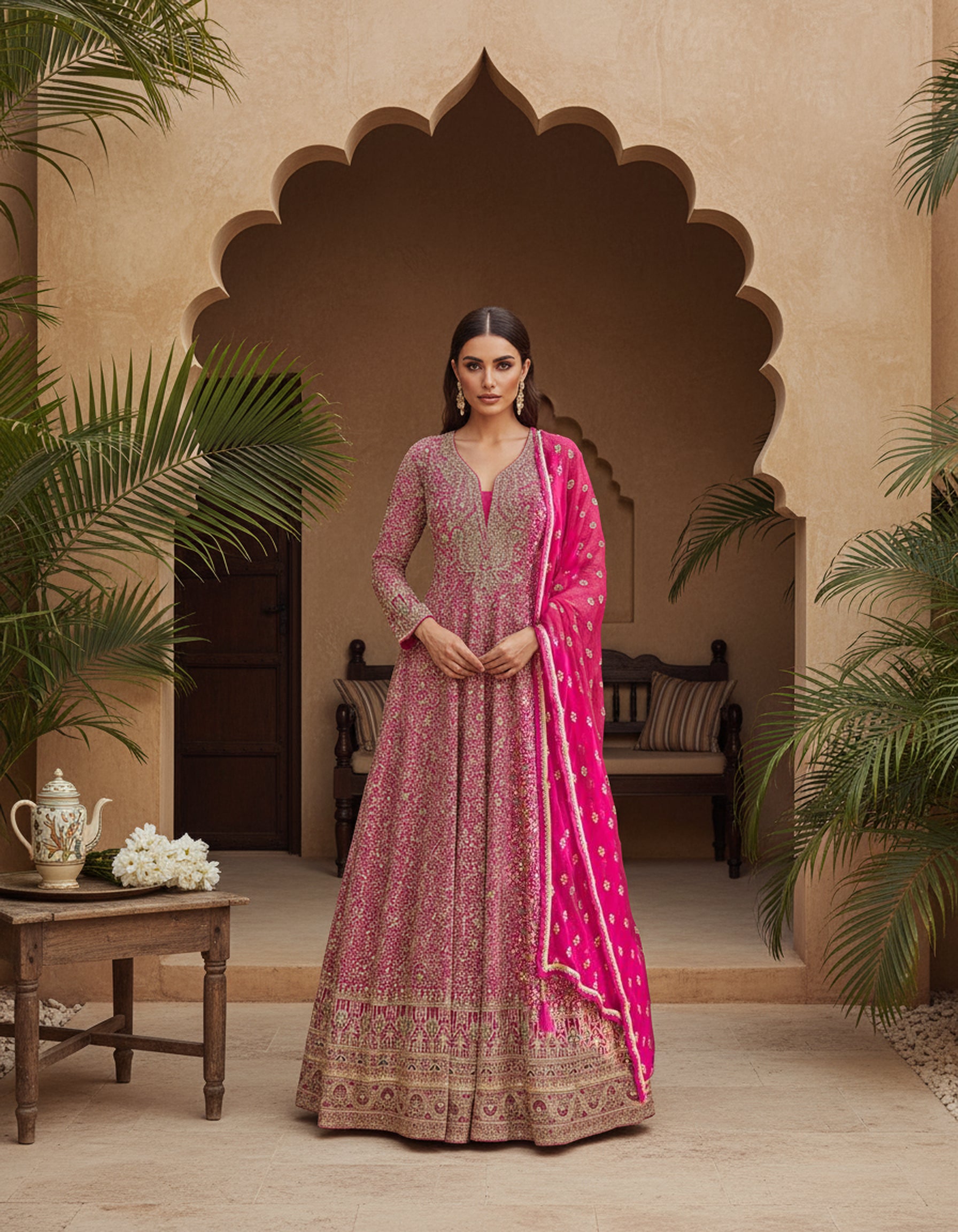 The Maharani Show-Stopper Anarkali Gown with Full Embellishment