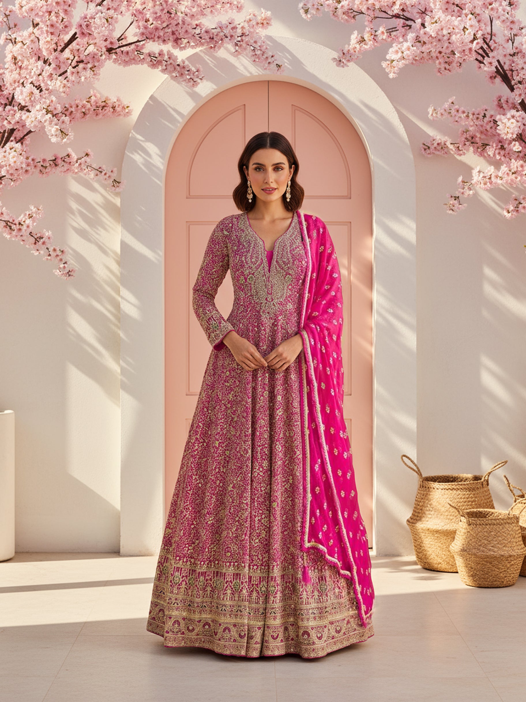The Maharani Show-Stopper Anarkali Gown with Full Embellishment
