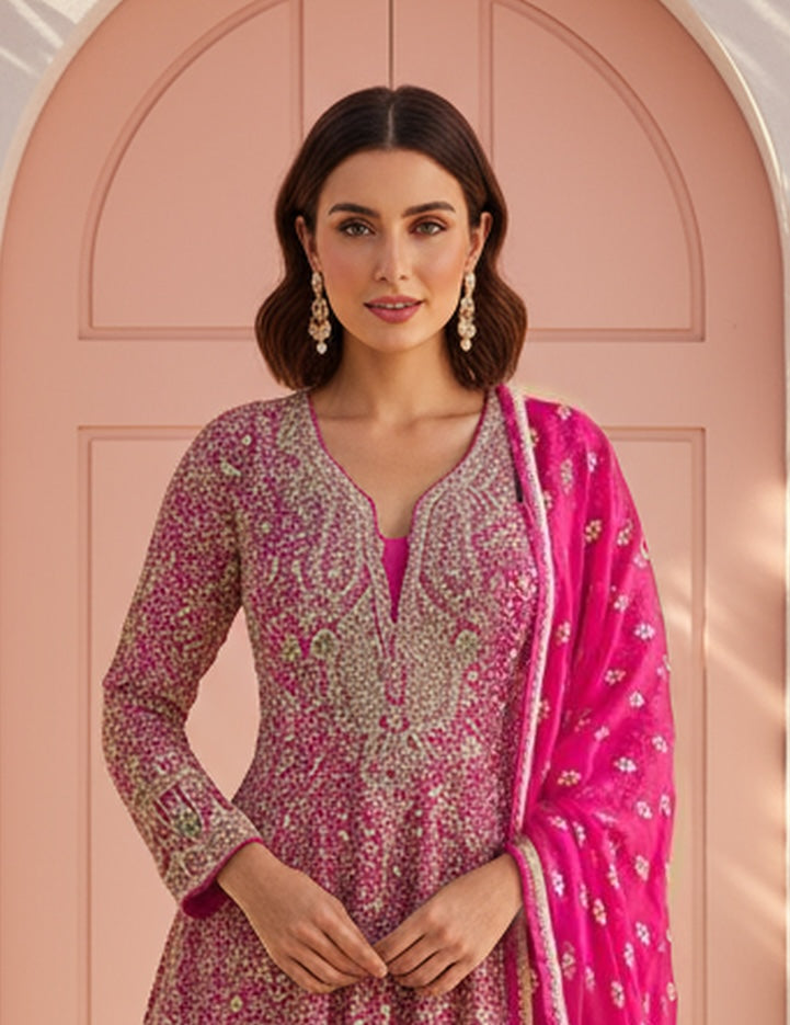 The Maharani Show-Stopper Anarkali Gown with Full Embellishment