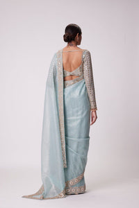 Premium Heavy Embroidered Georgette Saree with Original Mirror Handwork